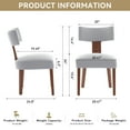 thumbnail image 7 of Dining Chairs Set of 2, Paproos Linen Upholstered Dining Chairs, Modern Accent Chair Side Chair with Curved Backrest and Adjustable Foot, Dining Room Chairs for Kitchen Dining Living Room, Gray, 7 of 7