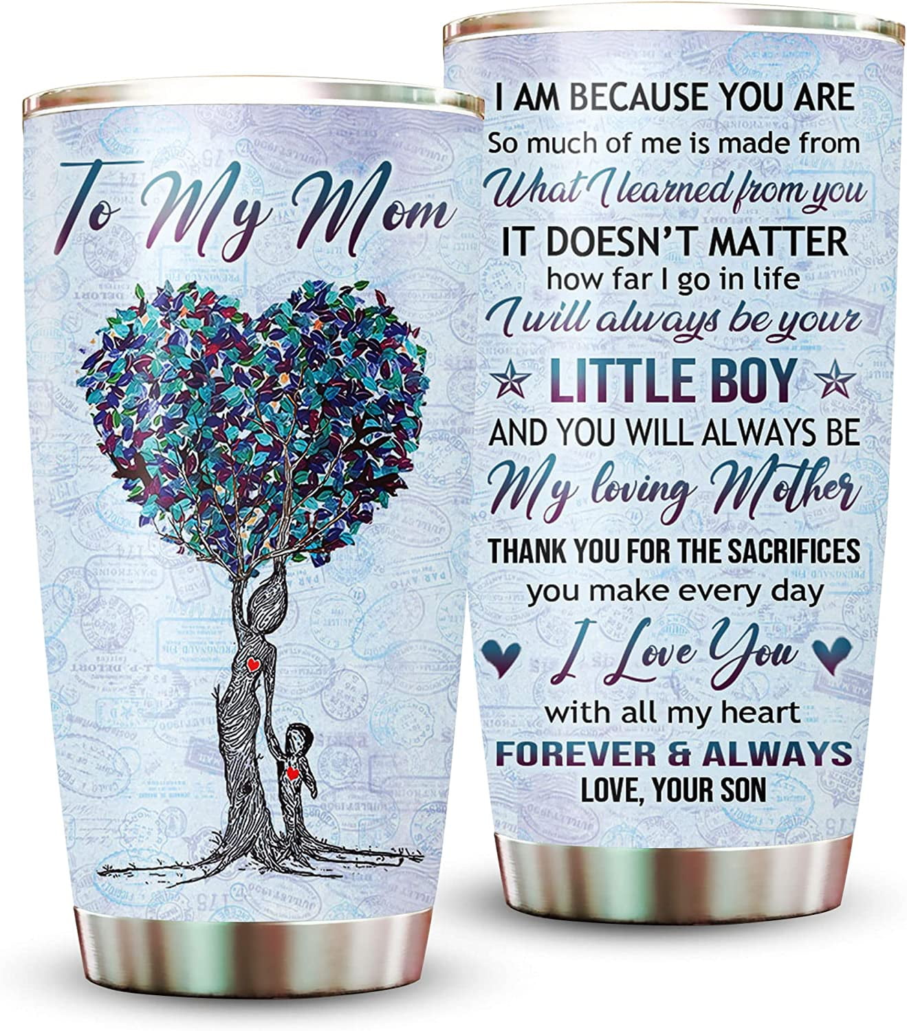 Mom Gifts from Son - 20oz Stainless Steel Insulated Blue Rose Mom Tumbler  Present - Christmas, Valentine''s Day, Mom Birthday Gifts, Mothers Day  Gifts from Daughter for Mom, New Mom, Bonus Mom 