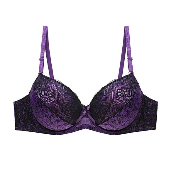 Yuanlong Women's Lace Bras Push Up Adjustable Spaghetti Straps Underwire Supportive Bra Full Coverage Everyday Day Bras