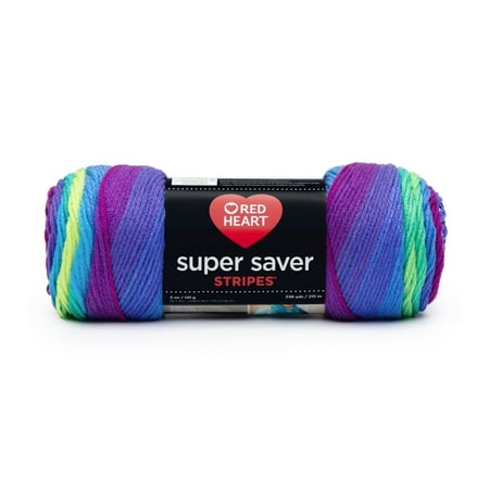 Red Heart® Super Saver™ #4 Worsted Acrylic Yarn, Parrot stripe 5oz/142g 236yd