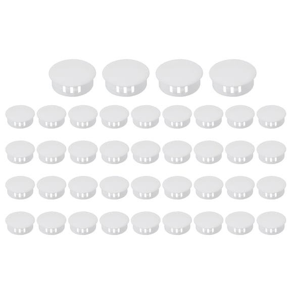 Uxcell 28mm/1-1/8" Plastic Hole Plugs, Flush Type Round Plug Snap in Locking Screw Hole Covers White 25 Pcs