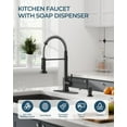 thumbnail image 2 of Black Kitchen Faucet with Pull Down Sprayer, Stainless Steel Single Handle Classic Spring Commercial Sink Faucet for Laundry & Utility Room RV Camper Bar Farmhouse, 2 of 8