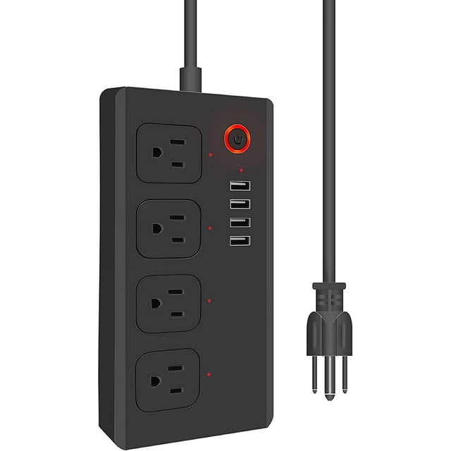 Smart Power Strip, WiFi Surge Protector with 4 Individually Controlled AC outlets and 4 USB Ports, Works with Alexa & Google Home, Voice Control & Remote Control, ETL & FCC Certified, 4.9Feet, 10A