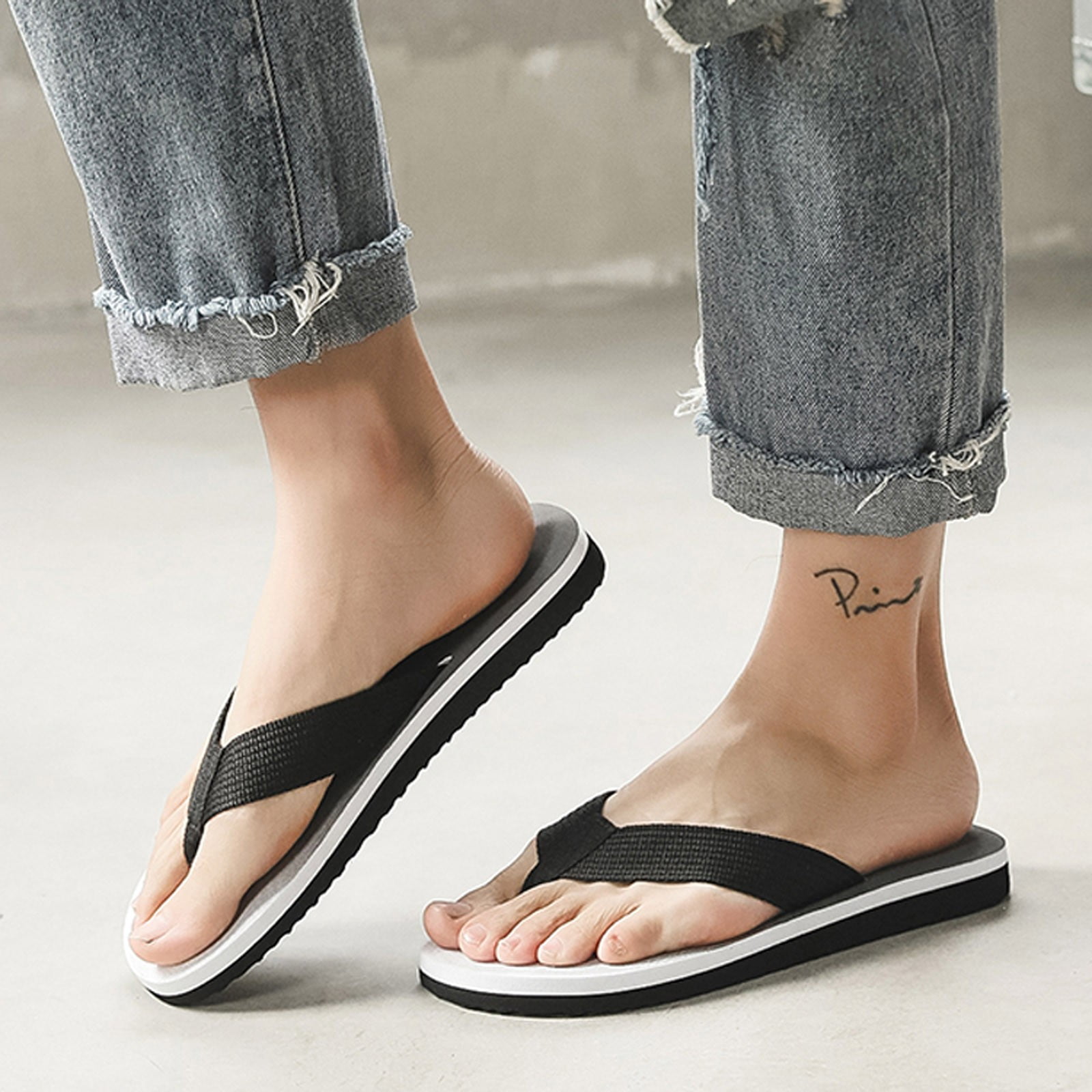 Unisex Summer Beach Slippers Girl And Bird Flip-Flop Flat Home Thong Sandal Shoes 