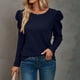 thumbnail image 2 of Tops para mujer Camisas Blusas Elegante Casual Camisas de manga larga Moda Cuello redondo Manga abullonada Top Camiseta Blusa Odeerbi  ODB-5, 2 of 7