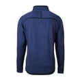 thumbnail image 3 of Men's-Cutter & Buck  Heather Blue San Jose Earthquakes Mainsail Sweater-Knit Half-Zip Raglan Jacket, 3 of 3