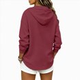 thumbnail image 5 of NOLDARES Womens Zip Up Hoodies Half Zip Pullover Fall Winter Oversized Workout Sweatshirts Y2k Zipper Jackets With Pockets(Wine,XL), 5 of 6