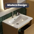 thumbnail image 5 of CITTANEO 24 inch Integrated glossy white ceramic basin, Vessel Bathroom Vanity Sink Without Drain and Faucet, 5 of 8