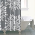 thumbnail image 4 of Gray and White Floral Pattern Shower Curtain 84"x72" ,Bathroom Decorative Shower Curtains Set with 12 Hooks,Modern Waterproof Washable Shower Curtain, 4 of 6