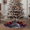 thumbnail image 5 of Daiia Purple Moon Cat Drawing Merry Christmas Tree Skirt , Xmas Large Lace-up Tree Skirt, Santa Snowflakes Rustic Home Decorations New Year Party Farmhouse Decor-30", 5 of 7