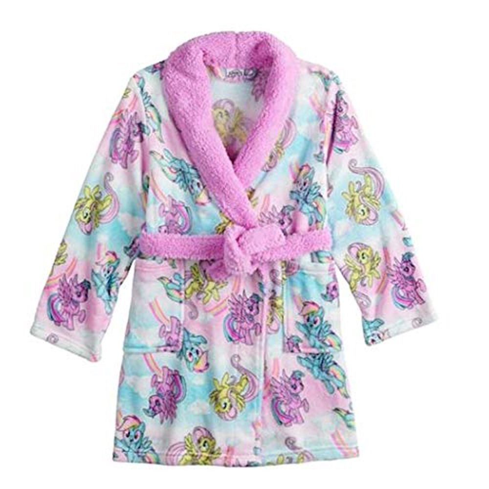 AME My Little Pony Robe for Girls Bath Robe Faux Fur Plush Toddler