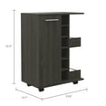 thumbnail image 5 of Cterwk 2 Shelf 6 Bottle Bar Cart with Division Carbon, Brown, 5 of 5