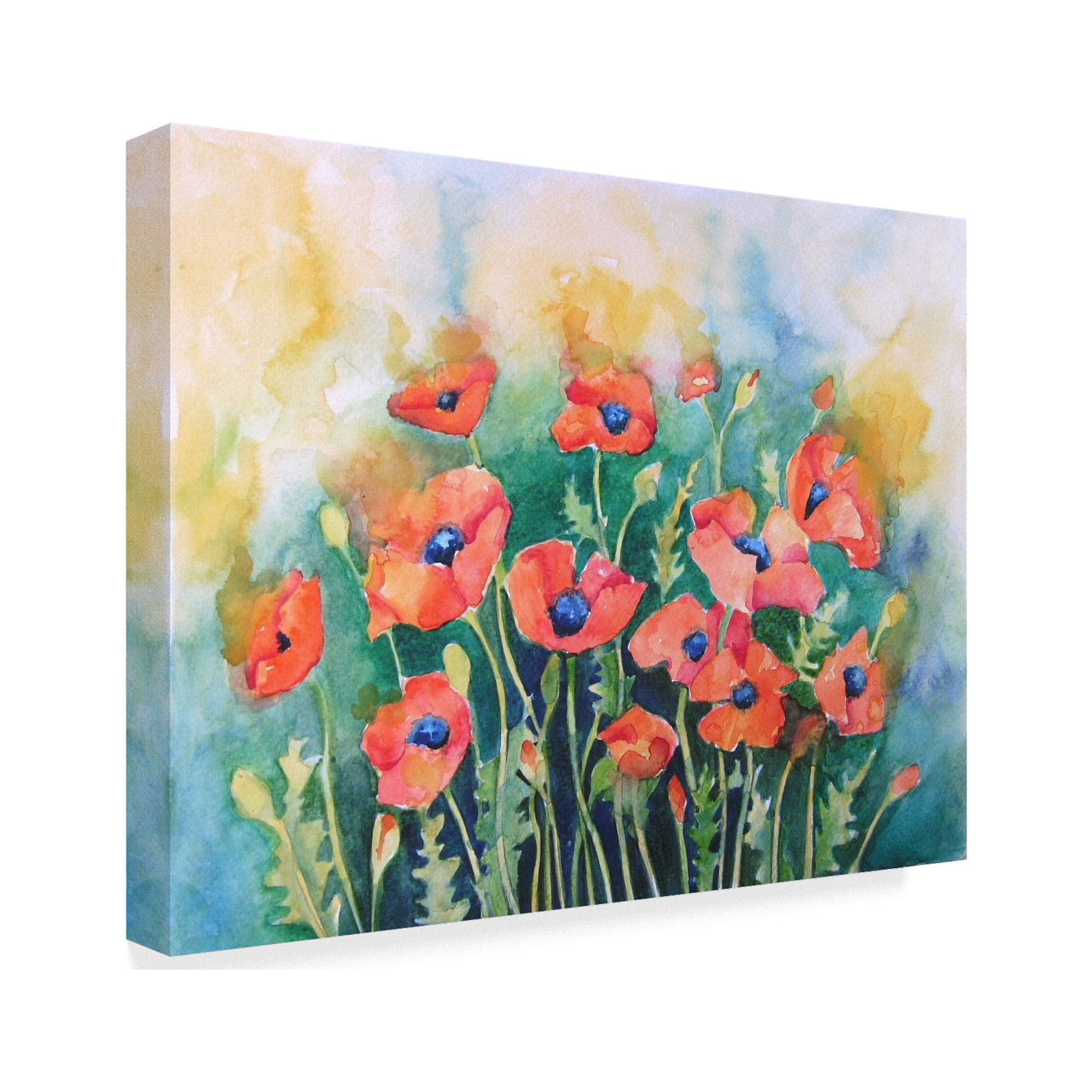 Trademark Fine Art 'Dancing Poppies' Canvas Art by Angie Livingstone