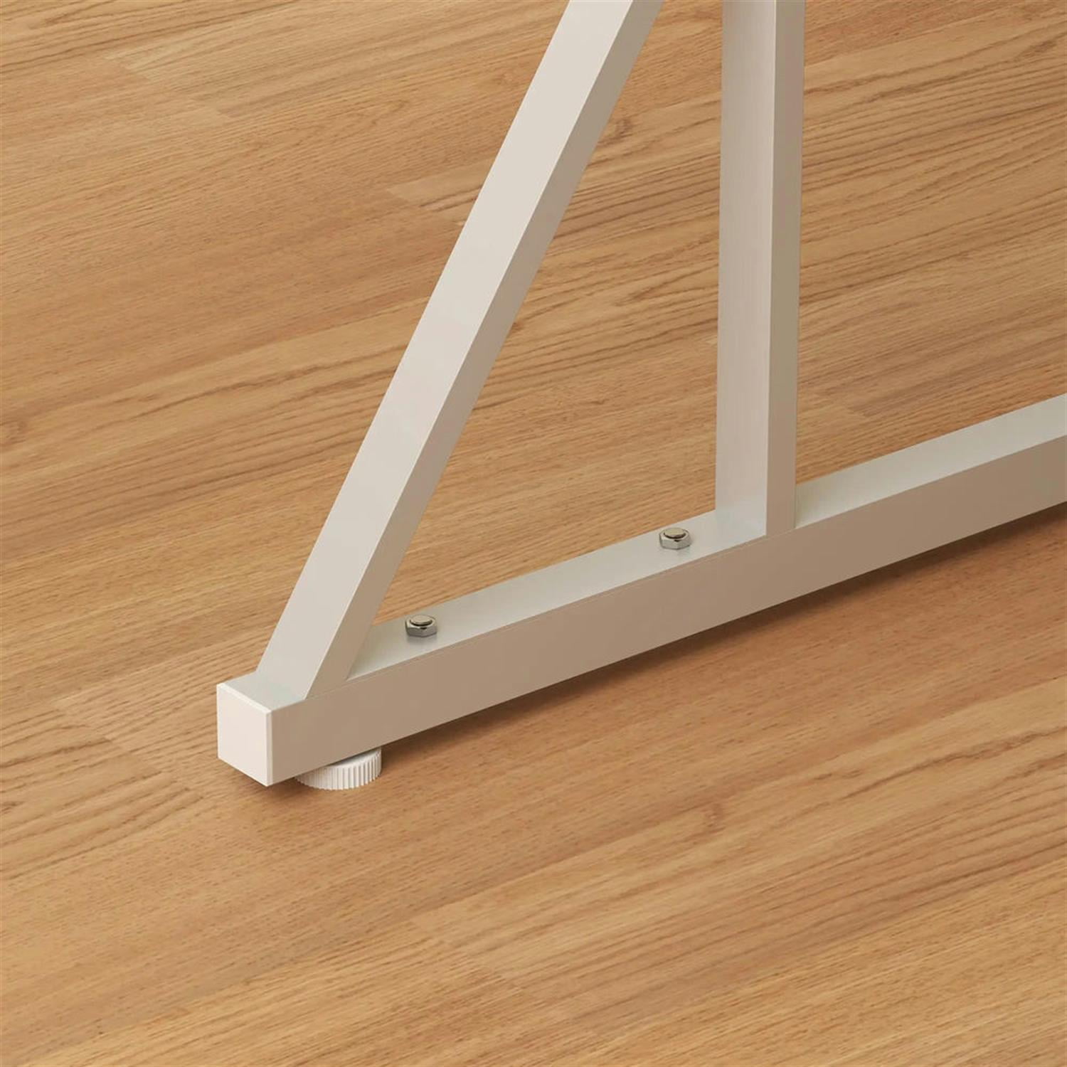 Demi Bonn 63"-47" Extendable Kitchen Table for 4 to 6 People, Farmhouse Dinner Table for Dining Room, Home Office, Living Room Furniture, Brown