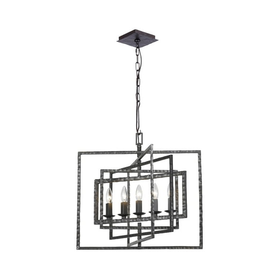 336-RS Crystorama Lighting Capri - 5 Light Chandelier-Raw Steel Finish    -Traditional Installation