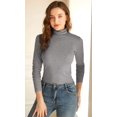 thumbnail image 4 of XINQIHANG Women Turtleneck Tops Long Sleeve Fine-Ribbed Lightweight Stretch Base Layer Shirts, 4 of 4