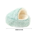 thumbnail image 3 of TOPRenddon Pet Sleeping Bed Semi Enclosed Pet Shells Nests Calming Pet Nests Plush Lined Coved Bed Winter Warm Cat Cave Bed Washable Cozy Round Beds for Small Pet Nests Non-Slip Sleeping Bag 15.74in, 3 of 7