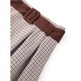 thumbnail image 4 of Brown Houndstooth A-Line Pleated Skirt With Belted Waist, 4 of 7
