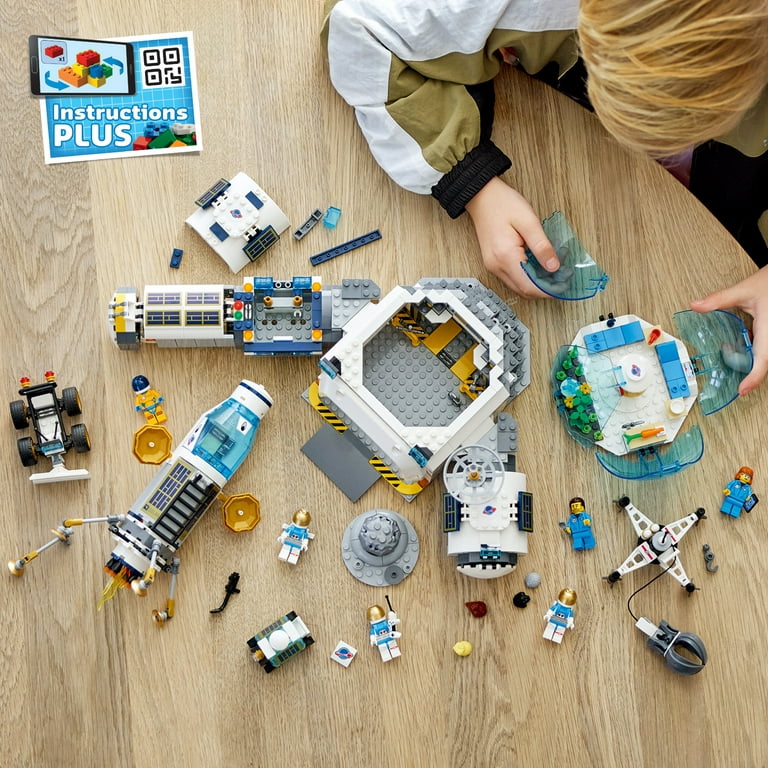 LEGO City Lunar Research Base Outer Space Toy for Kids who Love Space  60350, NASA Inspired Lunar Lander, Rover and Moon Buggy with 6 Astronaut