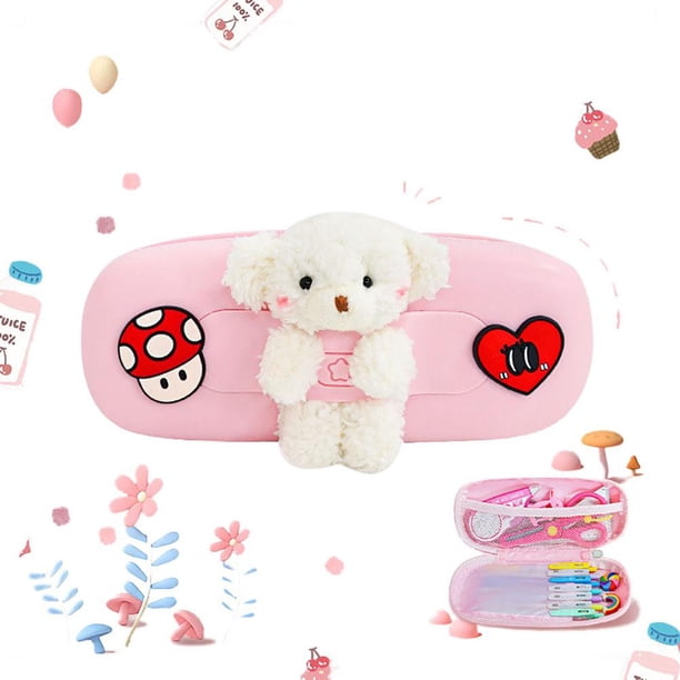 Estuche De Lápices De Silicona, Papelería De Dibujos Animados, Muñeco De Peluche, Caja De Almacenamiento De Animales Para Oficina, Escuela, Estudiantes, Niñas Y Niños Scienceny EL017854-02