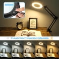 thumbnail image 4 of Magnifying Glass with Light and stand, Real Glass Lens, 5 Color Modes Stepless Dimmable Arm Swing LED Floor Lamp, 3-in-1 Large Lighted Magnifier for Reading Painting Craft Close Work, 4 of 7