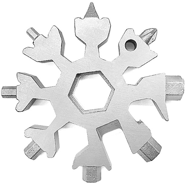 18 en 1 copos de nieve multiherramienta llavero de acero inoxidable multiherramienta combinación abrebotellas herramienta increíble regalo de Navidad Adepaton LKX-0229-2