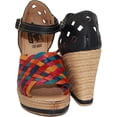 thumbnail image 3 of The Western Shops Womens Leather Mexican Huarache Sandal, Wedge Platform Sandals, 3 of 4