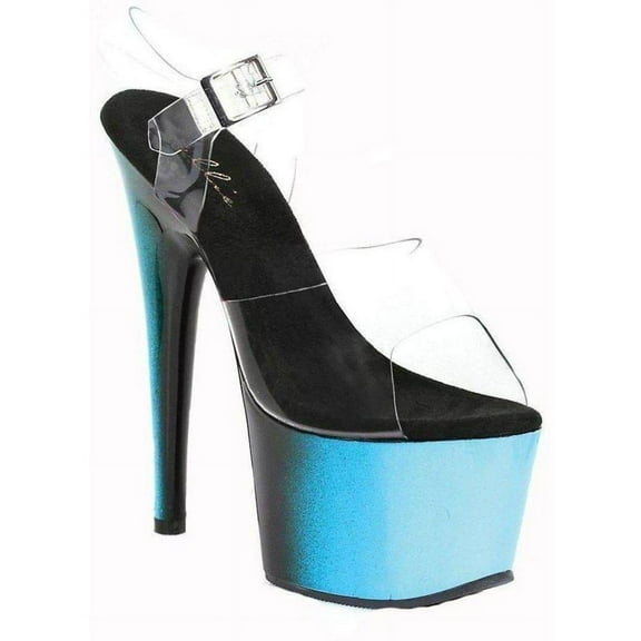 Ellie Shoes E-709-Ombre 7 Inch Womens Mule With Ombre Design. Blue / 6
