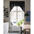 thumbnail image 4 of Black Floral Swag Valances for Windows, Small Curtains Drapes, Elegant Pastoral Flowers Farmhouse Kitchen Window Curtains Over Sink Rod Pocket Window Treatment Valance for Bedroom/Bathroom 56"x36", 4 of 5