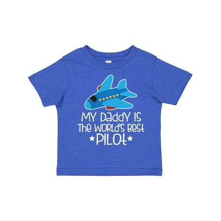 

Inktastic Daddy is Worlds Best Pilot Airplane Childs Gift Toddler Boy or Toddler Girl T-Shirt