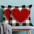thumbnail image 2 of Valentine''s Day Pillow Covers 18x18 Set of 2, Red Heart Buffalo Plaid Valentine''s Day Throw Pillows Love Heart Cushion Case Valentine''s Day Decor for Home Couch Sofa Outdoor, 2 of 6