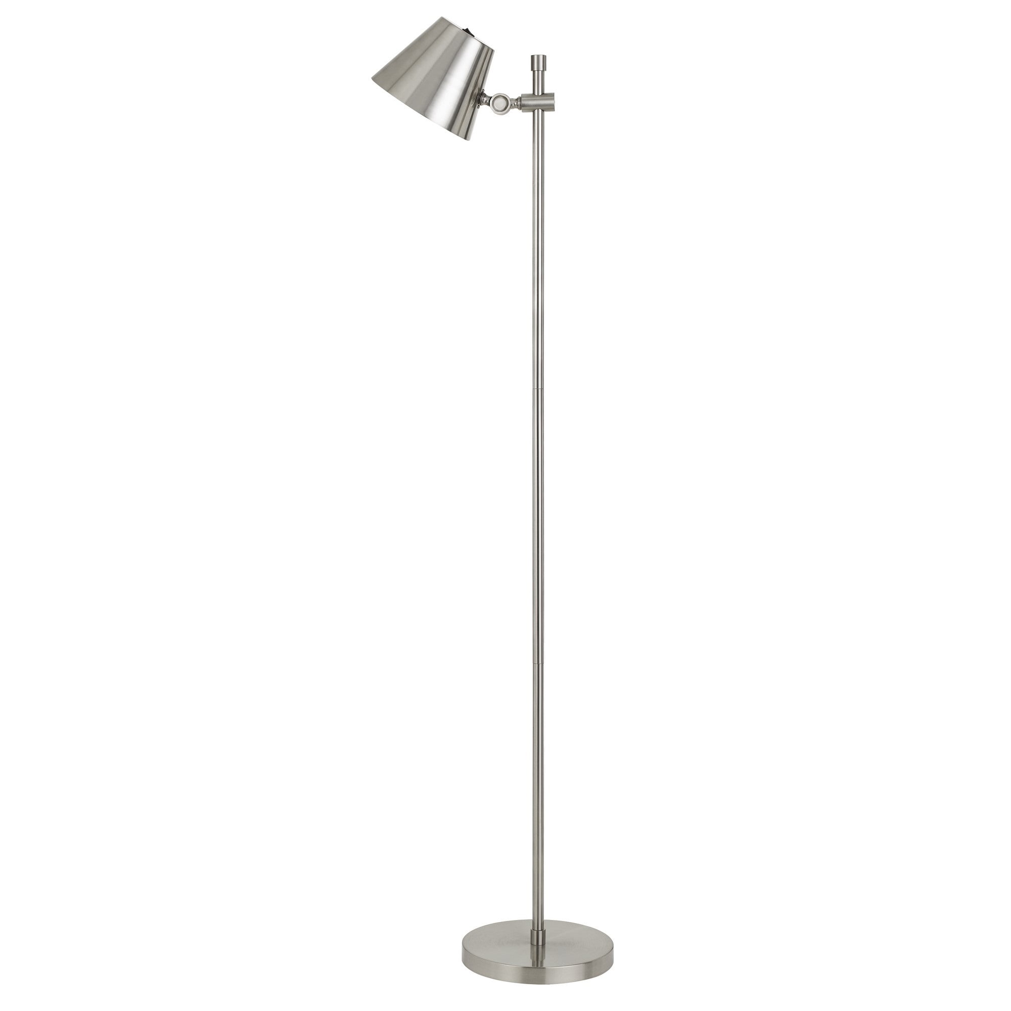 12 Watt LED Metal Frame Floor Lamp with Adjustable Head, Silver -  Walmart.com