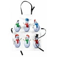 thumbnail image 1 of Christmas Apron Set of Snowmen with Different Cute Hats and Scarfs Carrot Noses Xmas Winter Theme, Unisex Kitchen Bib Apron with Adjustable Neck for Cooking Baking Gardening, Multicolor, by Ambesonne, 1 of 3