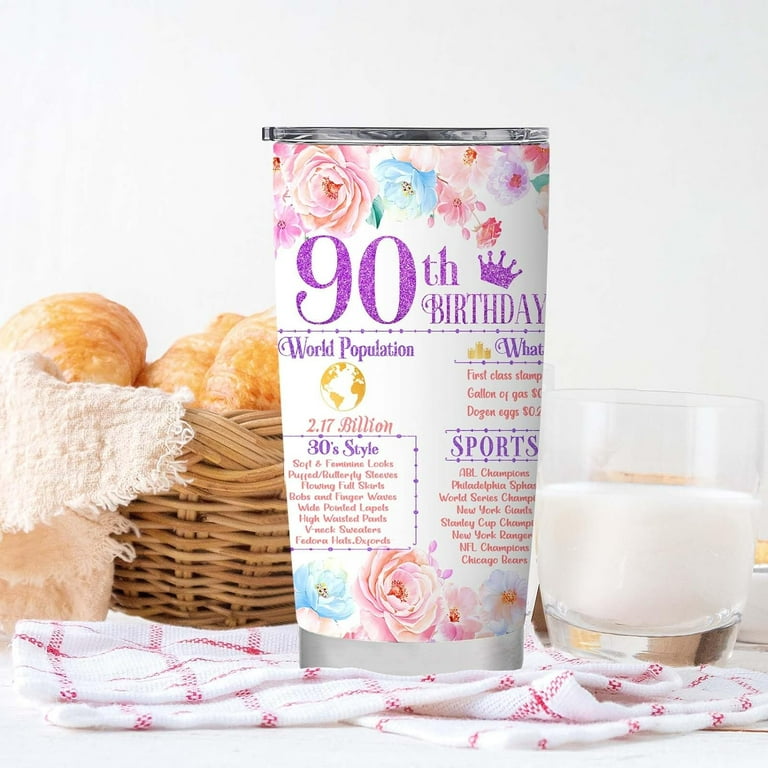 90th Birthday Gifts for Women 90th Birthday Tumbler Gift Ideas