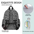 thumbnail image 5 of Black Dog Paw Footprint Bone Backpack for School,Cute School Bag,Schoolbag with Adjustable Shoulder Straps & Padded Back,15.25"x11.5"x5.25", 5 of 6