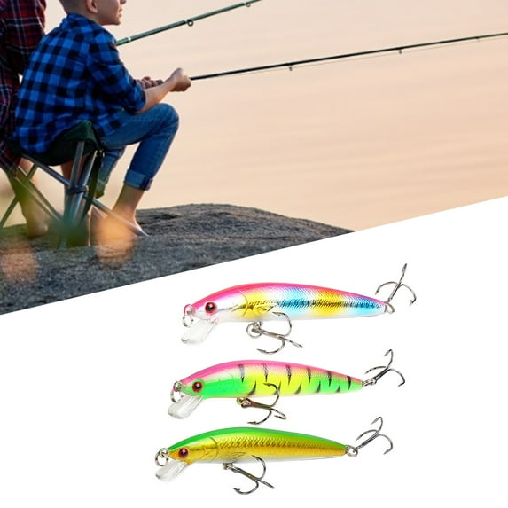 Opolski 10 Colors Hard Fshing Lures Plastic Artificial Fake Life-Like Minnow Shape Baits