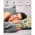 thumbnail image 4 of Yellow Lemon Pillow Covers Standard Size 2 Pack, Tropical Green Leaf Pink Floral Fruit Soft Bed Throw Pillowcases Breathable Cooling Long Lumbar Body Pillow Sham Cover for Bed Sofa 20''x26'', 4 of 7