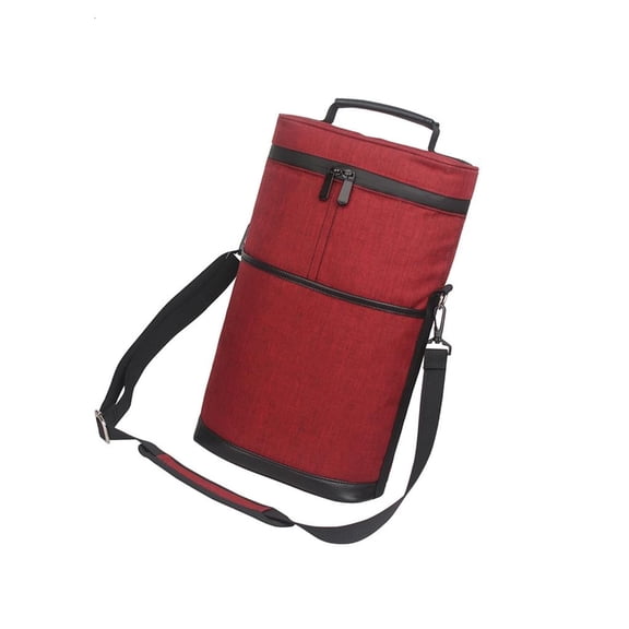 Outdoor Picnics Coolers Bag Carries 2 Bottles Removable Thermals Insulated Liner