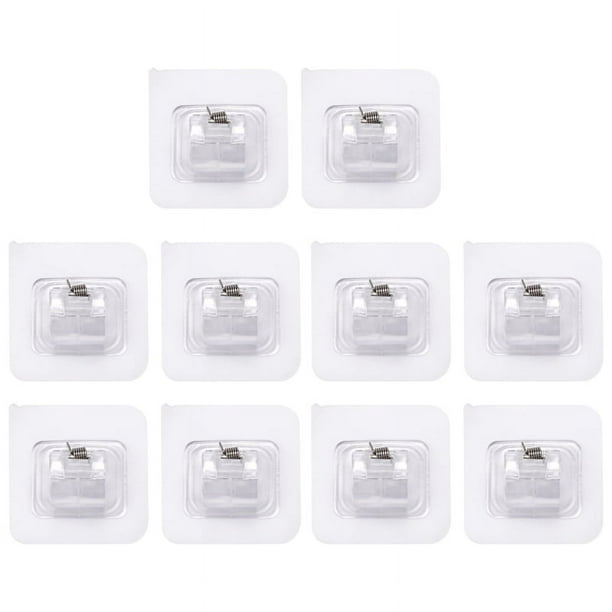 10 Piezas Soportes de Barra de Cortina Autoadhesivos Soportes para Barras de Cortina Sin Perforar Sin PerforacióN Ganchos Ajustables Sin Clavos - 2