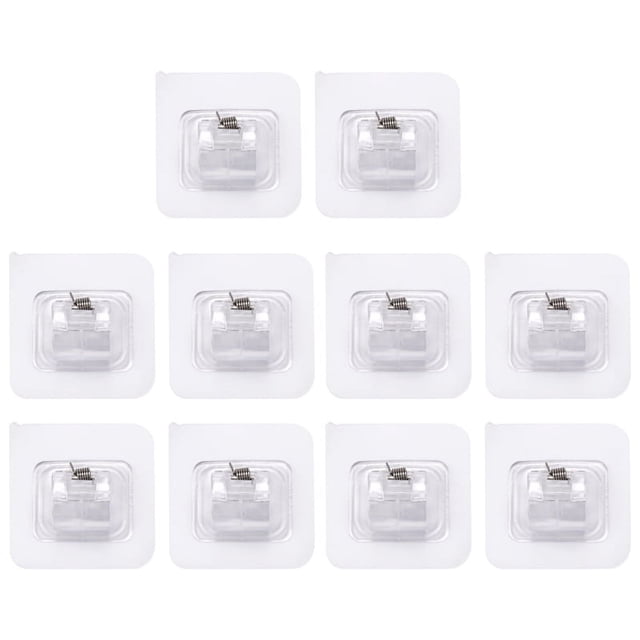 10 Piezas Soportes de Barra de Cortina Autoadhesivos Soportes para Barras de Cortina Sin Perforar Sin PerforacióN Ganchos Ajustables Sin Clavos - 2
