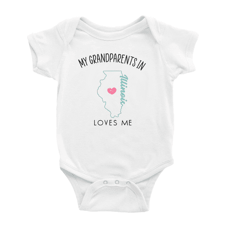 

My Grandparents In Illinois Loves Me Baby Bodysuits Unisex 18-24 Months