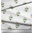 thumbnail image 3 of Soimoi Modal Satin Fabric Leaves & Floral Block Print Fabric by Yard 42 Inch Wide, 3 of 3