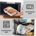 thumbnail image 5 of Fusion 4 Pack Bento Lunch Box Set 3 Compartment Food Storage Containers Wheat Straw Meal Prep Lunch Box Plastic Food Storage Containers, Microwave and Dishwasher Safe (light colour), 5 of 7