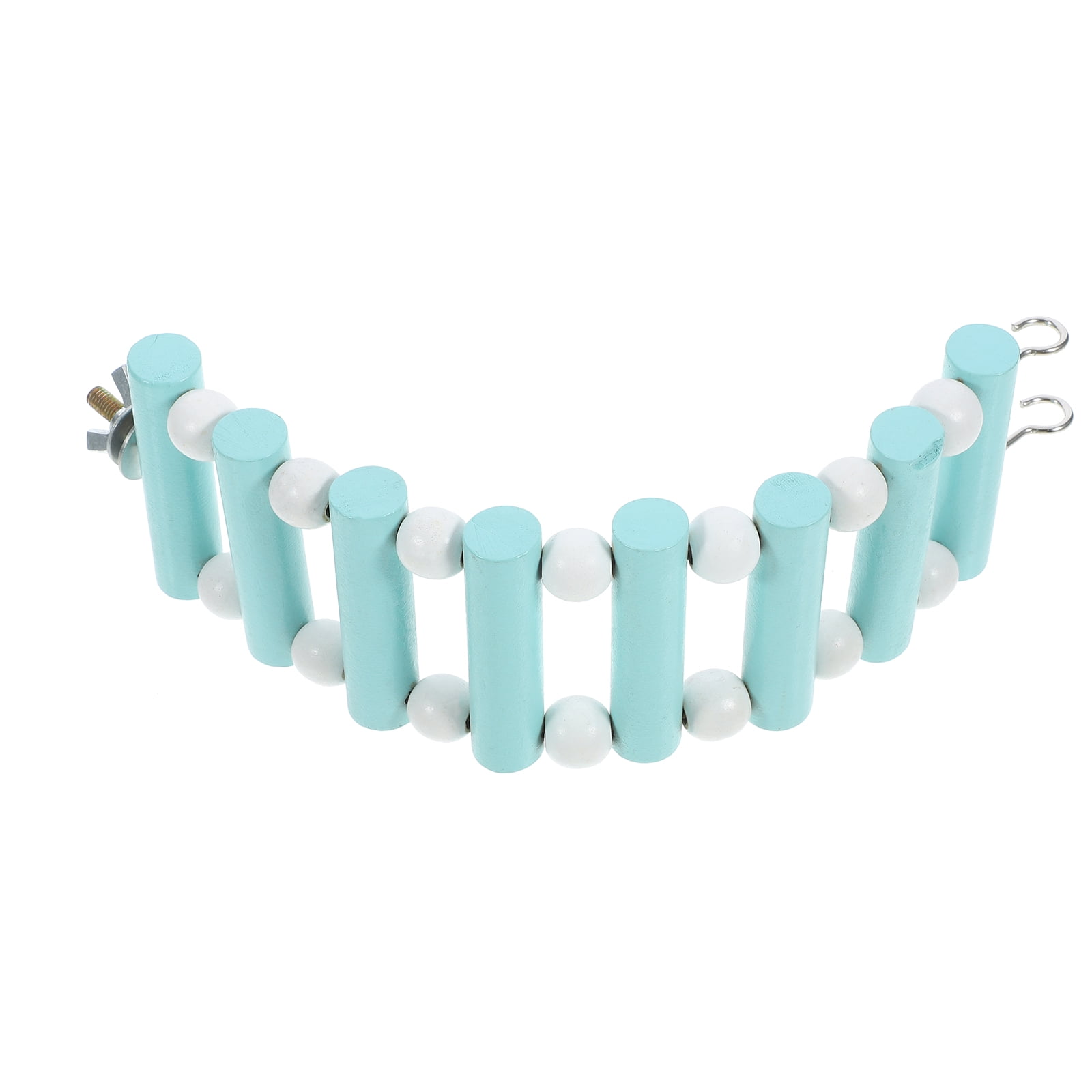 FOMIYES Small Animal Wooden Ladder Sky Blue for Hamster Rat Pet Climbing and Chewing