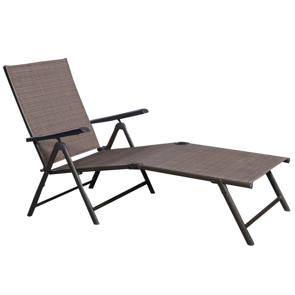 Pool Chaise Lounge Chair Recliner Outdoor Patio Furniture Textilene Adjustable by