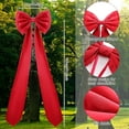 thumbnail image 3 of Giant Bow Decor Christmas Tree Topper Decoration Big Bows for Room Wall Backdrop 75x18 Inch Ribbon Tie for Wedding Christmas Fall Birthday Party Baby Shower Supplies(Wine Red,Satin), 3 of 10