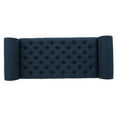 thumbnail image 3 of Charlemagne Contemporary Rolled Arm Fabric Storage Ottoman Bench, Dark Blue and Dark Brown, 3 of 7