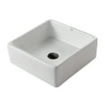 thumbnail image 6 of KRAUS Square Ceramic Vessel Bathroom Sink in White with Pop-Up Drain in Oil Rubbed Bronze, 6 of 6