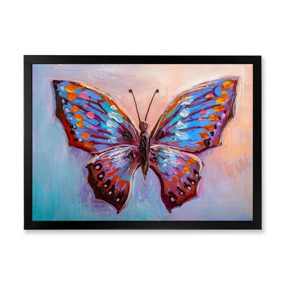 Designart 'Ancient Blue Butterfly II' Modern Framed Art Print