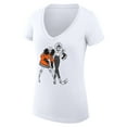 thumbnail image 2 of Women's G-III 4Her by Carl Banks White Anaheim Ducks Super-Slim Fit Lightweight Hockey Girls V-Neck T-Shirt, 2 of 3